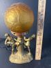Art Deco-Style Figural Table Lamp With Amber Glass Globe Shade, Untested - 7