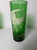 Seven Green Glass Tumblers with White Motif - 4
