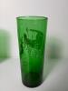 Seven Green Glass Tumblers with White Motif - 5