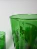 Seven Green Glass Tumblers with White Motif - 6