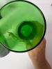 Seven Green Glass Tumblers with White Motif - 7