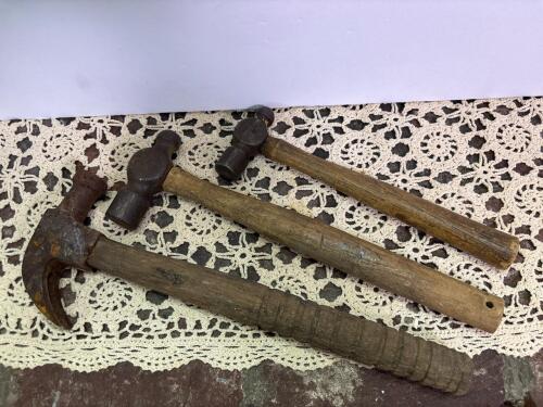 Vintage Hammers Assortment with Wood Handles