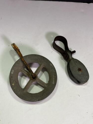 Antique Iron Pulley Wheels