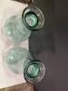 Pair of Hand-Blown Green Glass Bottles - 2