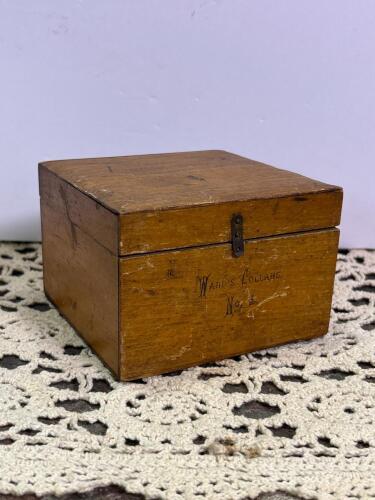 Antique Ward's Collars No. 3 Wooden Box