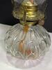 Pair of Antique Glass Oil Lamps with Clear Chimneys - 3