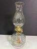 Pair of Antique Glass Oil Lamps with Clear Chimneys - 6