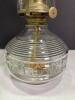 Pair of Antique Glass Oil Lamps with Clear Chimneys - 7
