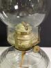 Pair of Antique Glass Oil Lamps with Clear Chimneys - 8