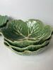 Five Cabbage Leaf Bowls with Tiny Yellow Floral Creamer - 4
