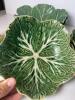 Five Cabbage Leaf Bowls with Tiny Yellow Floral Creamer - 5