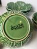 Five Cabbage Leaf Bowls with Tiny Yellow Floral Creamer - 7