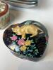 Japanese Porcelain Trinket Boxes and Small Glass Dishes - 2