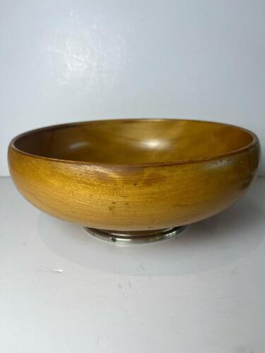Wooden Salad Bowl with Sterling Silver Foot