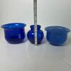 Beautiful Handblown Cobalt Blue Art Glass Vases and Bowls - 6