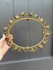 Ornate Rococo-Style Gilt Brass Round Picture Frame