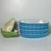 Italian Blue Oval Baking Dishes and Green Avocado Bowls