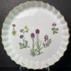 Louxoux Le Faune Floral Porcelain Tart Dish With Gold Rim