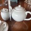 Porcelain Teapot, Sugar Bowl, and Espresso Cups with Saucers - 7