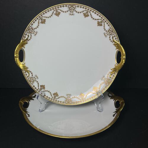 Haviland France Gilded Porcelain Handled Plates