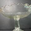 Glass Compote with Etched Wheat Motif and Scalloped Rim - 2