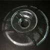 Clear Textured Glass Bowl and Pedestal Plate Set - 3