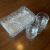 Cut Glass Tumblers and Cups With Etched Motif