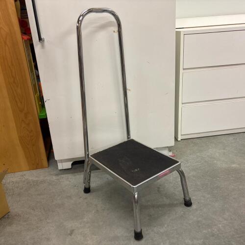 E.F. Brewer Company Chrome Medical Step Stool with Handle