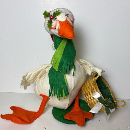 Annalee Christmas Goose Doll with Basket