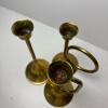 Brass French Horn Wall Decor & 3 Brass Bugle Candle Holders - 7