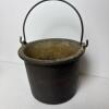 Small Cast Iron Bucket and Metal Pig Figurine - 2
