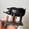 Small Cast Iron Bucket and Metal Pig Figurine - 6