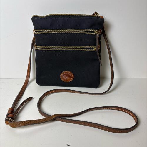 Dooney & Bourke Black Canvas Bag with Leather Trim