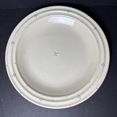 Stoneware Plate with Blue Dot Motif