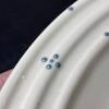 Stoneware Plate with Blue Dot Motif - 2