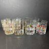 Culver Holiday and Starburst Pattern Lowball Glasses