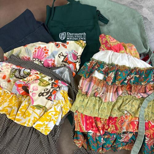 Assorted Patterned Ruffled & Solid Color Aprons