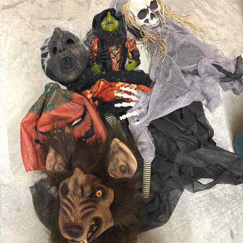 Halloween Decor and Masks Lot