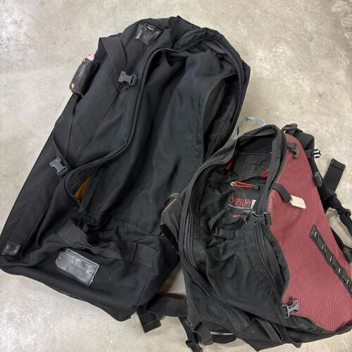 Patagonia Wheeled Duffel and Osprey Vertigo Backpack