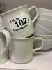 Assorted White Dinnerware Plates, Bowls, and Cups - 9