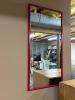 Rectangular Wall Mirror with Red Frame
