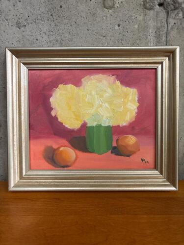 Framed Still Life Oil on Canvas Painting