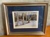 Framed Watercolor Winter Landscape by Bernard Gerstner