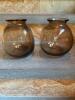 Pair of Hand-Blown Amber Glass Vases