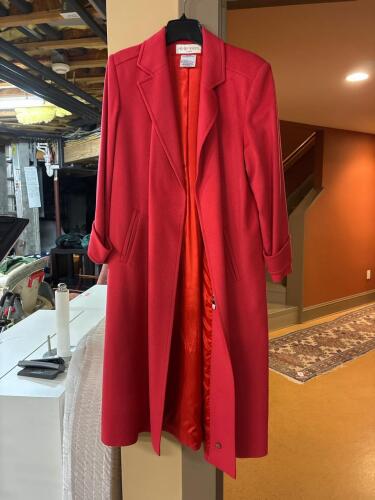 Vintage Red Wool and Cashmere Coat