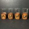 Glass Tumblers With Tooled Leather Eagle Wraps