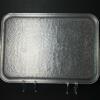 Rectangular Hammered Metal Serving Tray With Floral Motif - 2