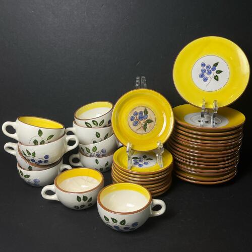 Stangl Pottery Blueberry Pattern Bowls and Plates