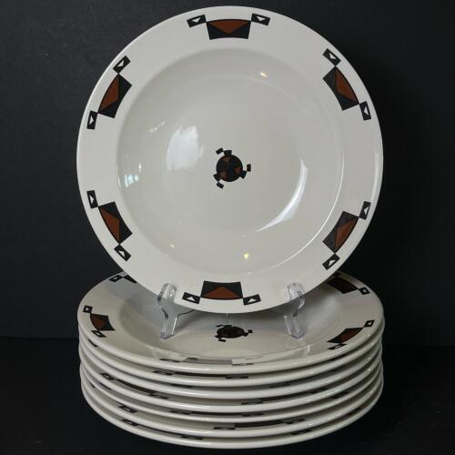 Ahwahnee Geometric Art Deco-Style Soup Bowls