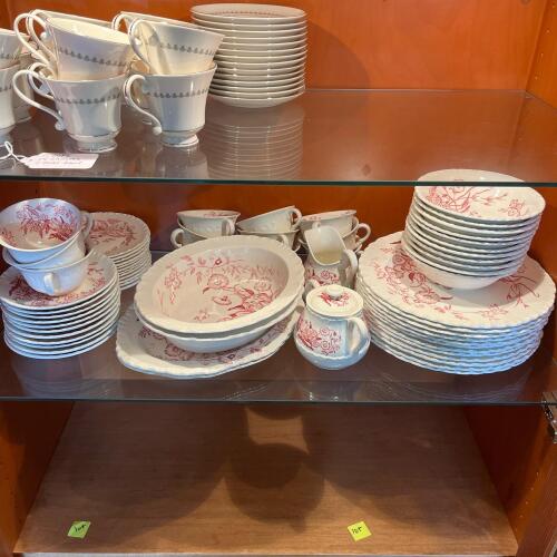 Wedgwood Etruria England Red Transferware Dinnerware Service